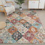 Xfrog Blumen Boho Stil Wohnzimmer Teppich - 120x160 cm Grösse. Rechteckig mit buntem Boho-Blumenmuster. Ideal als Bodendekoration im Wohnzimmer.