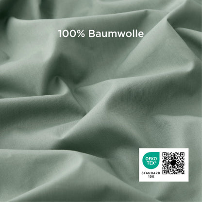 BEDSURE Bettwäsche Set 135x200 cm Baumwolle, Salbeigrün, 4-teilig