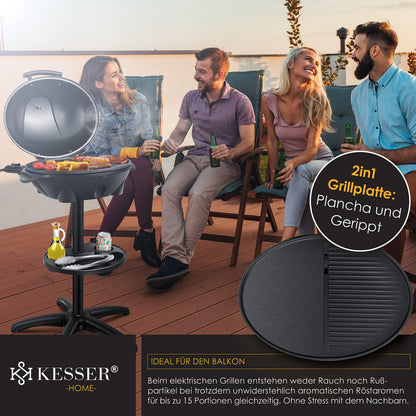 KESSER Elektrogrill 2in1 Tischgrill & Standgrill mit Deckel 2400 W