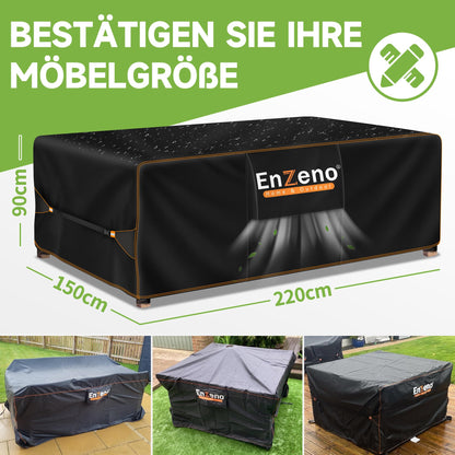 Enzeno Gartenmöbel Abdeckung 220x150x90 cm, Oxford-Gewebe wasserdicht