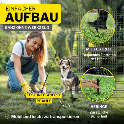 horizont Begrenzungszaun FIX – mobiler Zaun 20m x 90cm engmaschig