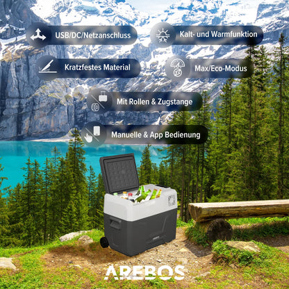 Arebos elektrische Kompressor Gefrierbox 39L mit Rollen