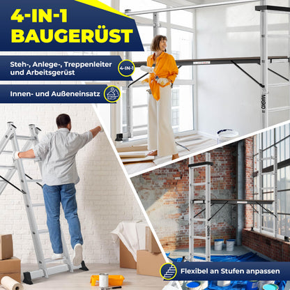 MASKO Alugerüst 4in1 – Arbeitsgerüst und Leiter bis 150 kg