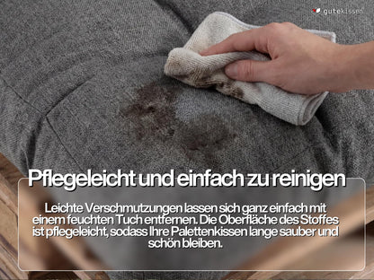 Gutekissen Palettenkissen Sitzkissen 120x60, gesteppt, Anthrazit