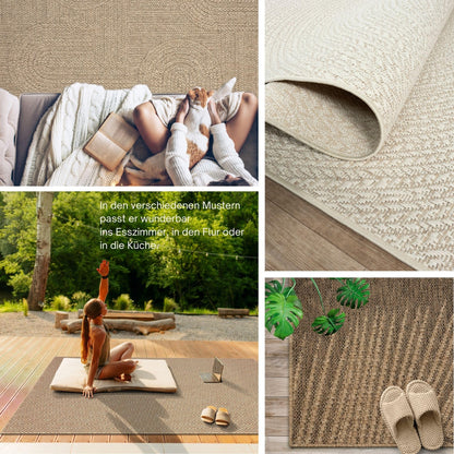 the carpet Kansas Outdoor Teppich Jute-Look Nature 240 x 340 cm