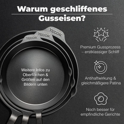 TECOR Gusseisenpfanne Induktion – 20 cm, geschliffen