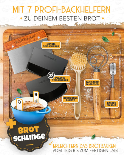 KRUSTENZAUBER Brotbackform Gusseisen emailliert, XXL-Set mit Deckel