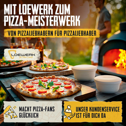LOEWERK Pizzaballenbox 6er Set Silikon - Olive/Grau mit Spatel