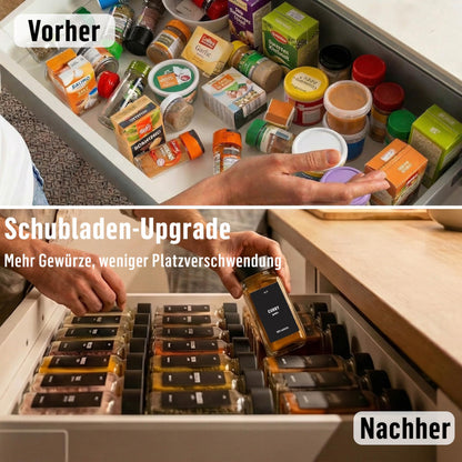 Deco haus Gewürzgläser eckig, 36er Set mit Streueinsatz & Etiketten