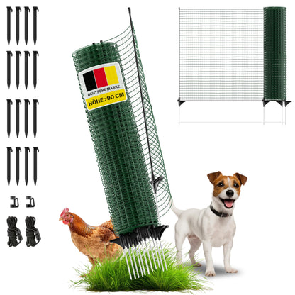 horizont Begrenzungszaun FIX – mobiler Zaun 20m x 90cm engmaschig: Engmaschiges Kunststoffgeflecht zur temporären Absperrung.