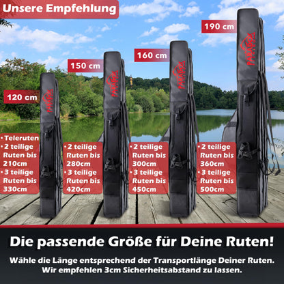 Paradox Fishing Rutentasche Rutenfutteral – 190 cm 3 Fächer