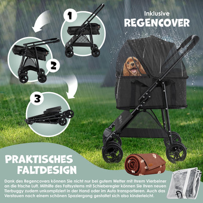 LOVPET® Hundewagen 2in1 – Buggy & Tragetasche bis 20kg