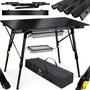 KESSER Campingtisch faltbar Aluminiumrahmen – 90x53cm Schwarz. Rechteckiger, schwarzer Klapptisch mit stabilem Alu-Rahmen für Camping & Outdoor.