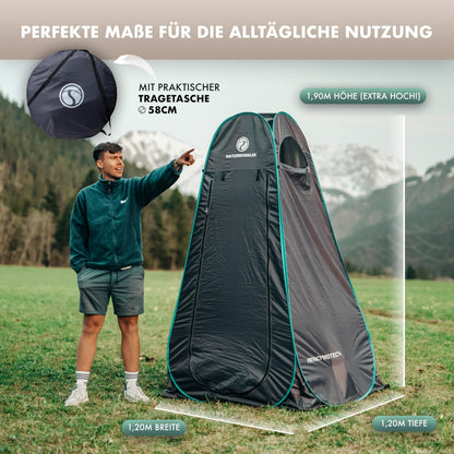 NATURBUMMLER Duschzelt Pop-Up Privacy Protec+ wasserdicht 1,9 m