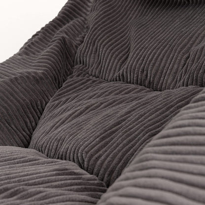 Icon Natalia Sitzsack mit Hocker – Dunkelgrau Cordstoff