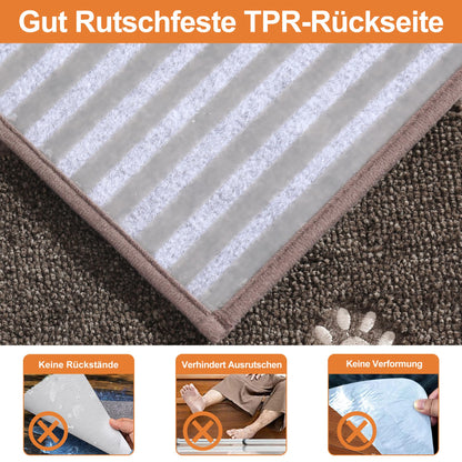 BEQHAUSE Stufenmatten rutschfest Set – 15 Stk. Braun 22x70cm