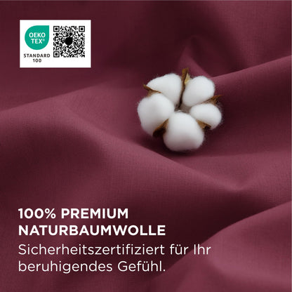 BEDSURE Bettwäsche-Set 135x200 cm Baumwolle 4-teilig Weinrot