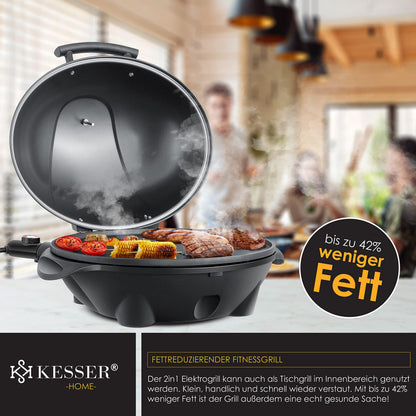 KESSER Elektrogrill 2in1 Stand- und Tischgrill mit Deckel 2400 Watt