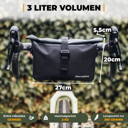 Rovativ Bikepacking Lenkertasche ST1, wasserdicht, 3 Liter