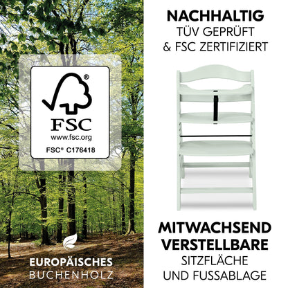 hauck Alpha+ Babyhochstuhl Newborn Set mit Bouncer 2in1, Grau