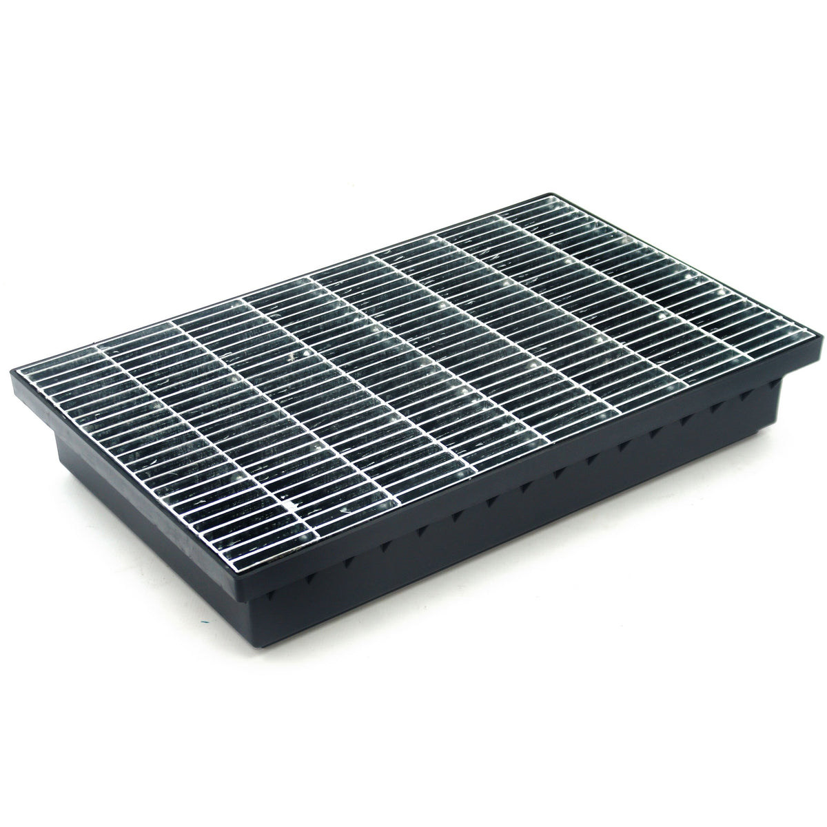Bielbet Schuhabstreifer Set mit Maschenrost, verzinkt, 58,5 x 36,5 cm und begehbarer Bodenwanne