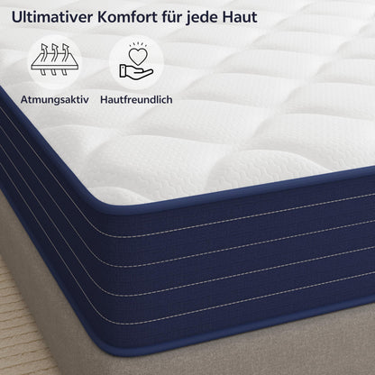 PurrJoys Hybrid Matratze - 140x200cm Taschenfederkern Mittel