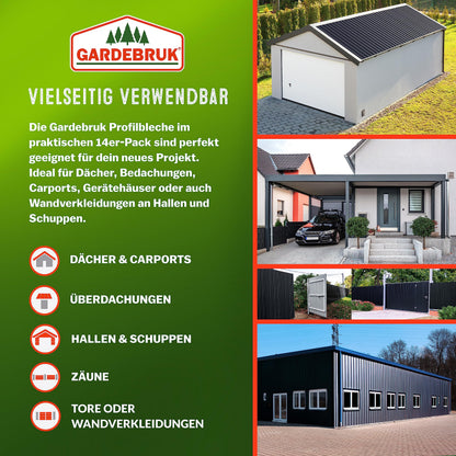 GARDEBRUK Trapezblech 7m² Dachblech Anthrazit – Verzinkt