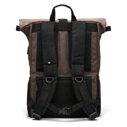 Ela Mo Rolltop Rucksack Damen mit Laptopfach und USB, Sand & Olive