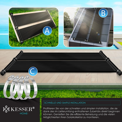 KESSER Solarkollektor Poolheizung 400x70 cm für Pools bis 16.000 l
