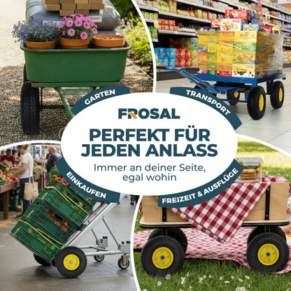 FROSAL PU-Ersatzräder 4.10/3.50-4, 4er-Set, pannensicher, Stahlfelge