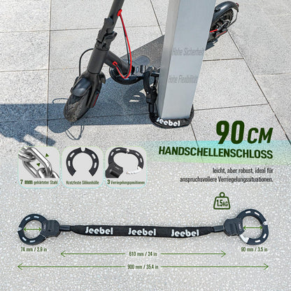 Jeebel E-Scooter Lenkertasche 4,5 L mit Kettenschloss 90 cm
