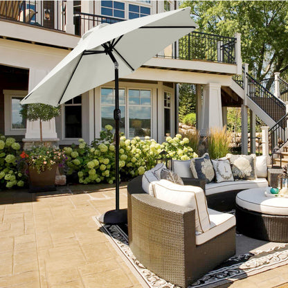 Yaheetech Sonnenschirm Ø 230 cm, knickbar, Gartenschirm rund, Creme
