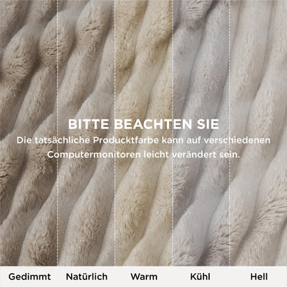 BEDSURE Kuscheldecke Flanell-Fleece, Sofadecke beige, 230 x 270 cm