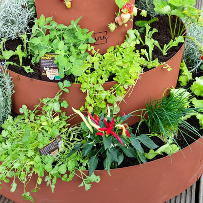 UNUS Garden Kräuterspirale Edelrost, 3 Ebenen, Ø 40–120 cm