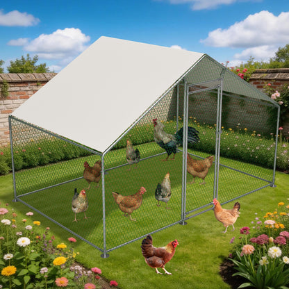 Thanaddo Hühnerstall 3x2 m, Kleintierstall aus verzinktem Stahl