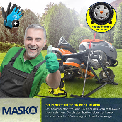 MASKO® XXL Rasentraktorheber 450kg Neigbar – Schwarz