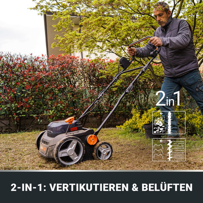 WORX Nitro WG855E.9 Akku Vertikutierer/Rasenlüfter 36cm ohne Akku