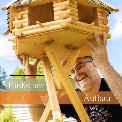 Deko-Shop-Hannusch V13 Luxus Vogelhaus mit Ständer Solar Anthrazit