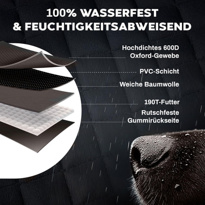 Hainberger Kofferraumschutz Hund, wasserdicht, 174 x 190 cm, schwarz