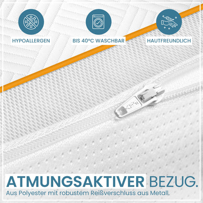 Premium Gel-Memory Matratzentopper 90x200cm - 7cm H2/H3