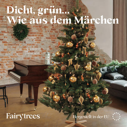 FairyTrees Nordmanntanne Künstlicher Weihnachtsbaum 150cm - Testsieger