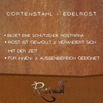 Rostikal Deko-Herz aus Cortenstahl – Edelrost Gartendeko, 32 cm