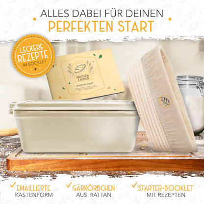 KRUSTENZAUBER Gusseisen Brotbackform mit Deckel – 28cm Emaille