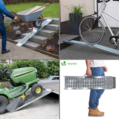 VOUNOT 2x Faltbare Auffahrrampe – 400 kg Tragkraft