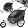 KESSER Kinderfahrradanhänger 2in1 Jogger – Schwarz. Schwarzer Zweisitzer, umrüstbar. Transportiert Kinder per Rad oder als Jogger.