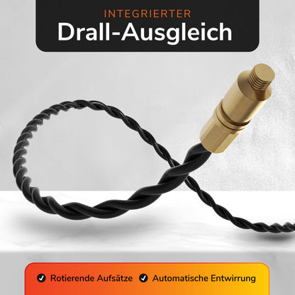 CAPRITOOL Kabeleinziehhilfe 50 m – Einziehfeder mit 5 Adaptern