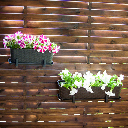 KADAX Blumenkasten 60 cm 4er Set Balkonkasten Kunststoff Anthrazit