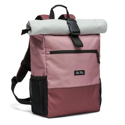 Ela Mo Rolltop Rucksack Damen mit 17-Zoll-Laptopfach Strawberry Cream
