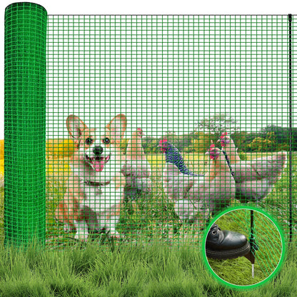 Signstek Mobiler Steckzaun für Garten & Tiere – 90cm, 25m, 15 Pfähle