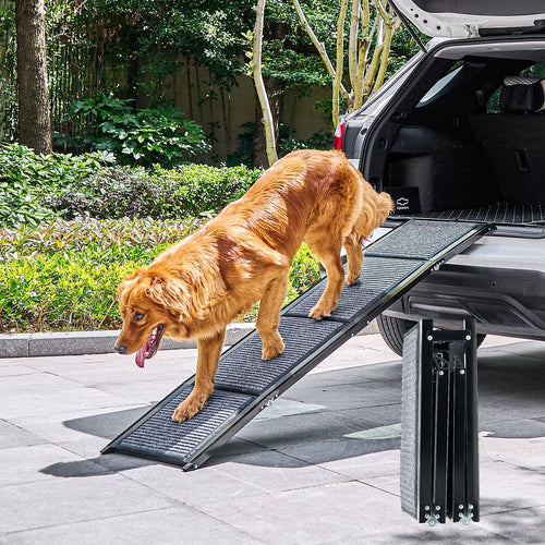 CO-Z Hunderampe klappbar für Auto 170cm – Rutschfest bis 90kg. Ermöglicht Hunden sicheren Einstieg ins Auto.
